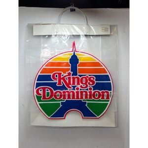 Kings Dominion Souvenir Bag Multicolor Vintage 80s Eiffel Tower Logo Rainbow